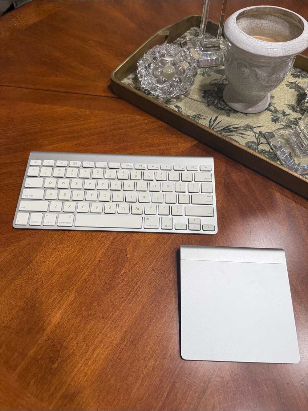 Apple White Wireless Keyboard with Silver Trackpad